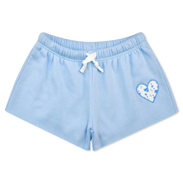 Blue Floral Sweat Shorts