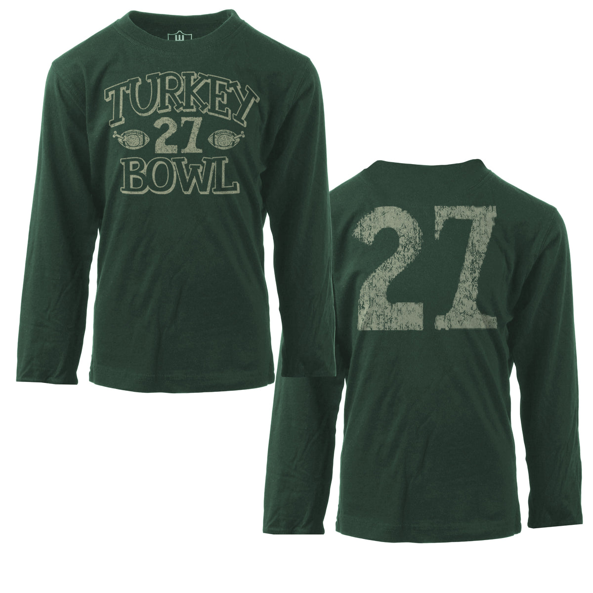 Turkey Bowl LS Modal Crew Thanksgiving Green