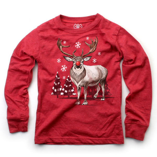 Reindeer LS Blend Tee Bullseye Red