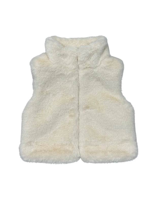Babysprouts Girl's Fur Vest - cream