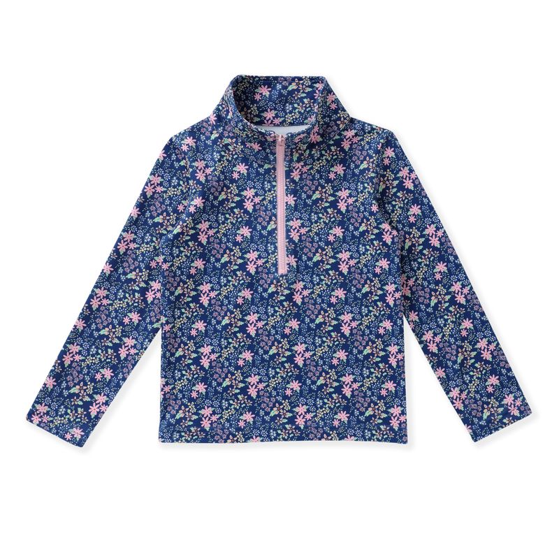 NAVY DITSY FLORAL PULL OVER TOP