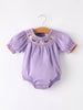 Purple Halloween Smock Embroidery Baby Girl Romper