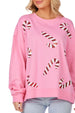 Holiday Sparkle  candy cane Sweatshirt