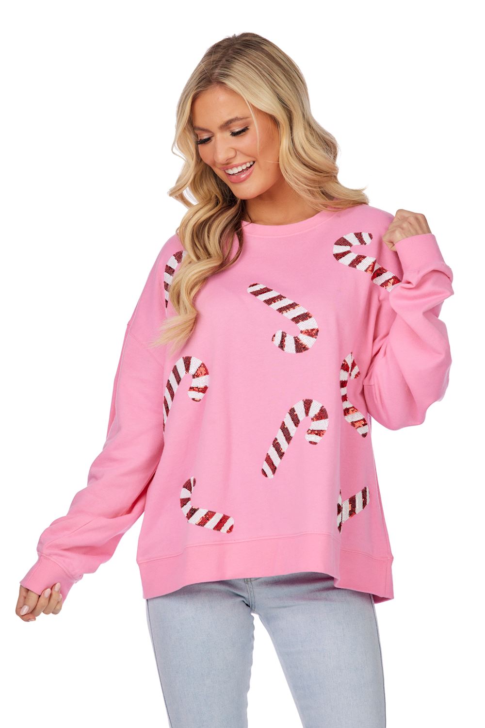 Holiday Sparkle  candy cane Sweatshirt