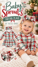 BABY GIRL LONG SLEEVE BODYSUIT DRESS SET - Plaid