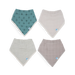 Cotton Muslin + Fleece Bandana Bib 4 Pack - Wallflower