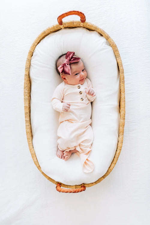 Rosie Ribbed Knotted Gown - Newborn-3 Month