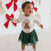 Sequin Christmas Tree Patch Long Sleeve Romper - Baby