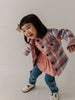 KID'S HOODED SHACKET - PINK-BLUE PLAID