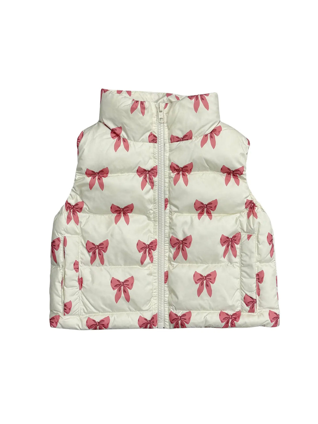 KID'S PUFFER VEST - ROSE ELEGANCE BOWS