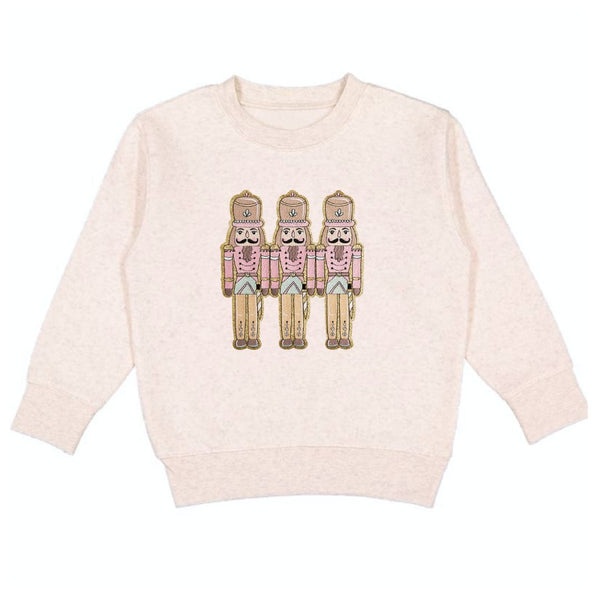 Pastel Nutcracker Patch Christmas Sweatshirt - Natural