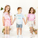 Lace Bunny Bow Patch Easter Short Sleeve T-Shirt - Pink