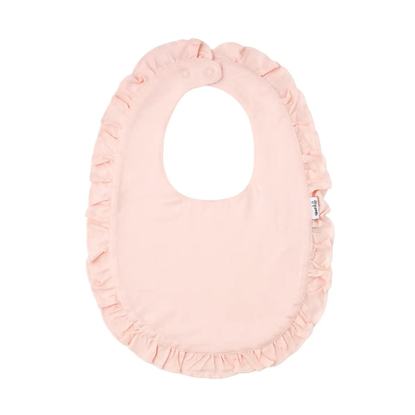 Light Pink Ruffle Snap Bib Bamboo Keepsake Baby Accessories