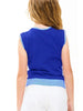 Color Blocked Sleeveless Layered Top - Blue