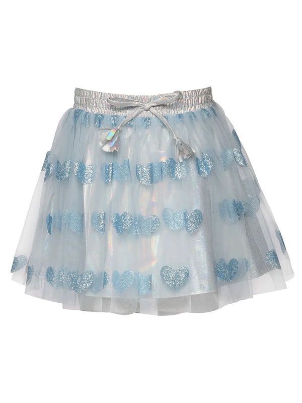 Glitter Heart Mesh Tutu Skirt