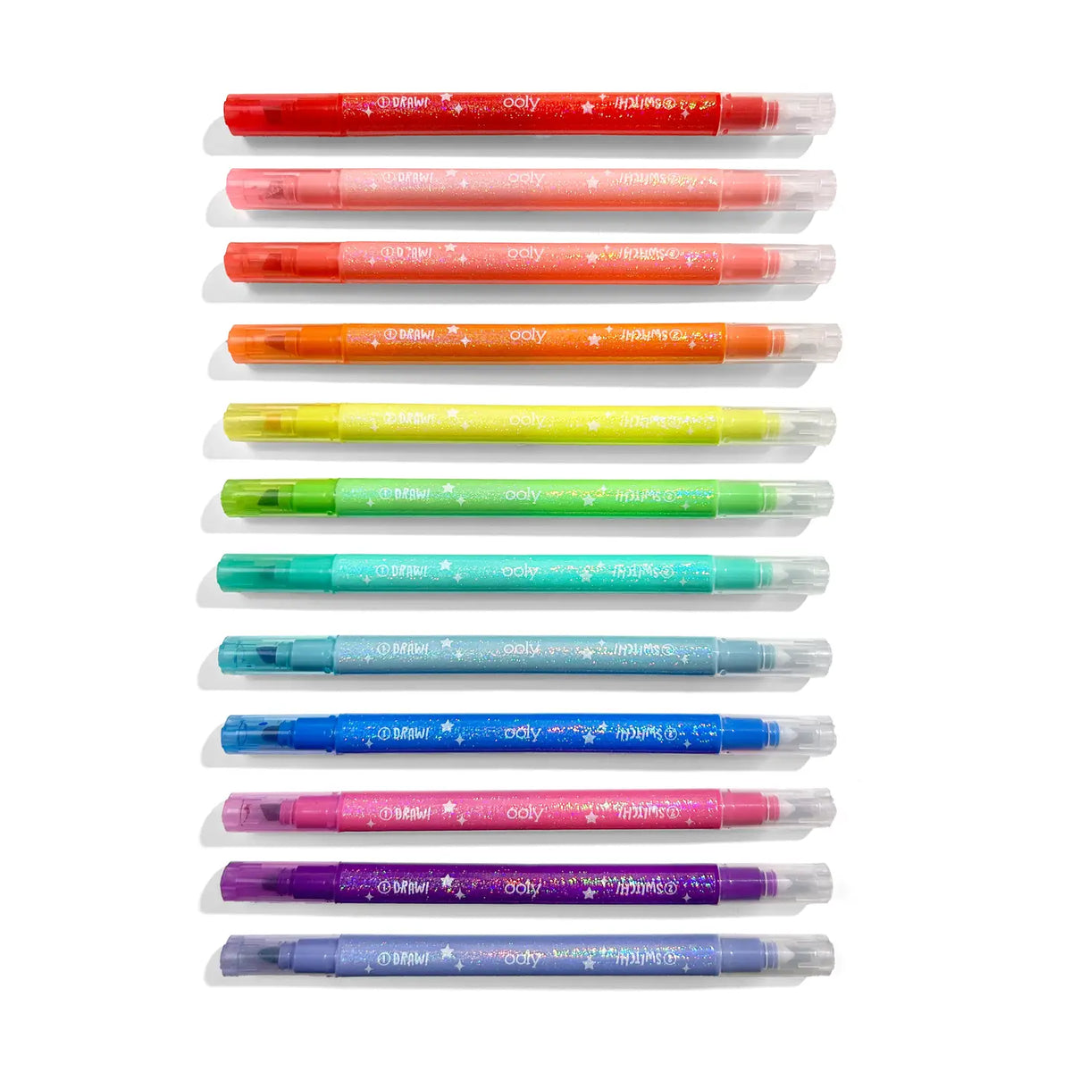 Switch-Eroo Sparkle Glittery Color Changing Markers- 12 Pc