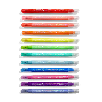 Switch-Eroo Sparkle Glittery Color Changing Markers- 12 Pc