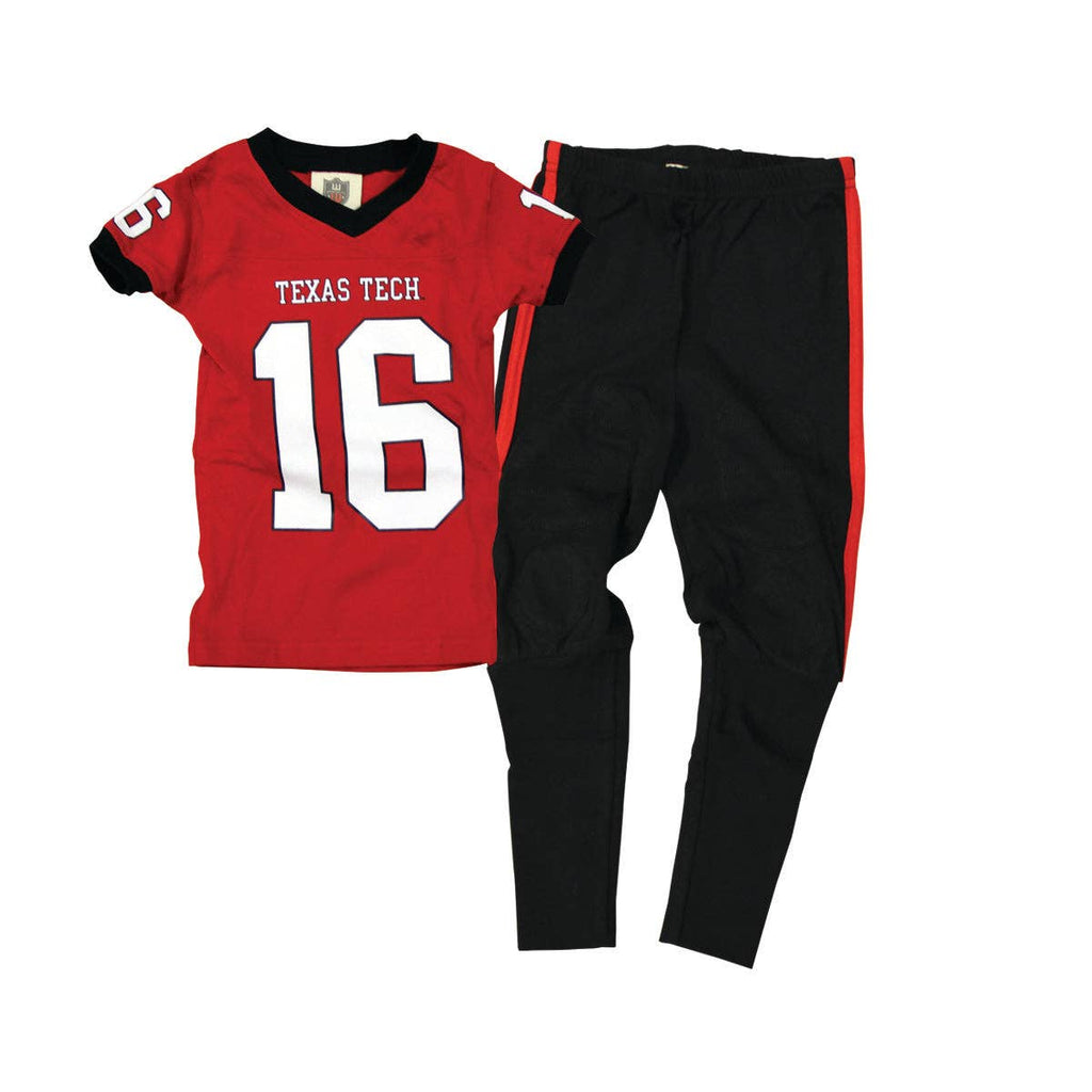 Wes & Willy Texas Tech Red Raiders SS Football Pajamas