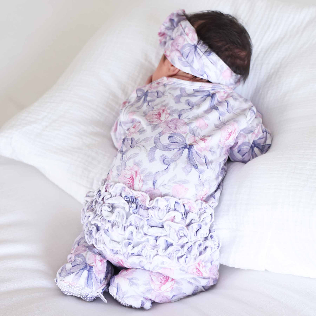 Leighton's Lavender Ruffle Zipper Footie
