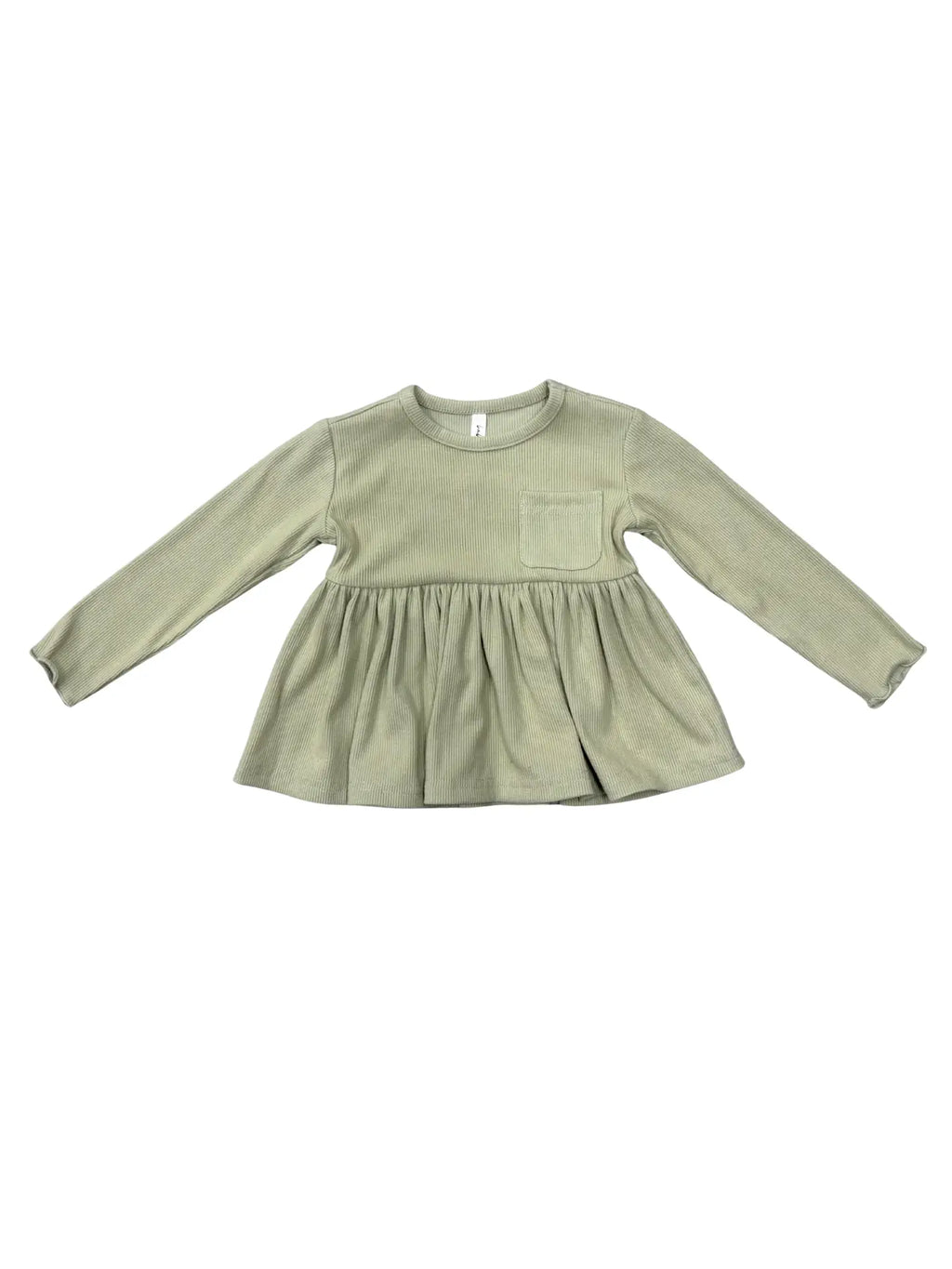 Babysprouts Girl's Ribbed Peplum Shirt - Sage