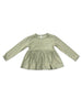 Babysprouts Girl's Ribbed Peplum Shirt - Sage