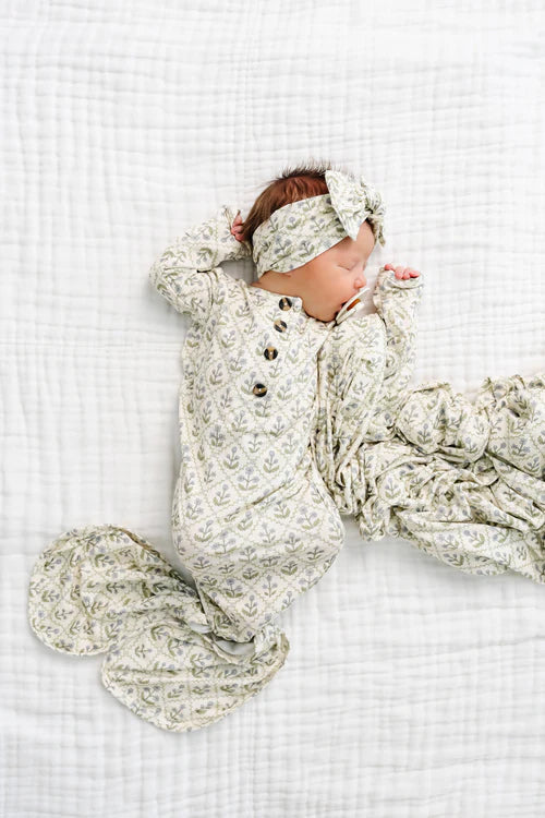 Etta Knotted Gown - Newborn-3 Month
