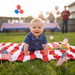 Baby Boys Red White & Boom Fireworks Performance Polo Romper