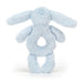 Bashful Bunny Ring Rattle Blue