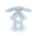 Bashful Bunny Ring Rattle Blue