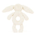 Bashful Bunny Ring Rattle - Cream