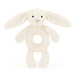 Bashful Bunny Ring Rattle - Cream