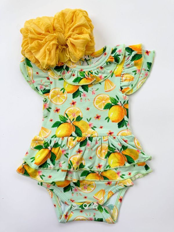 Lemon Twist Flutter Onesie