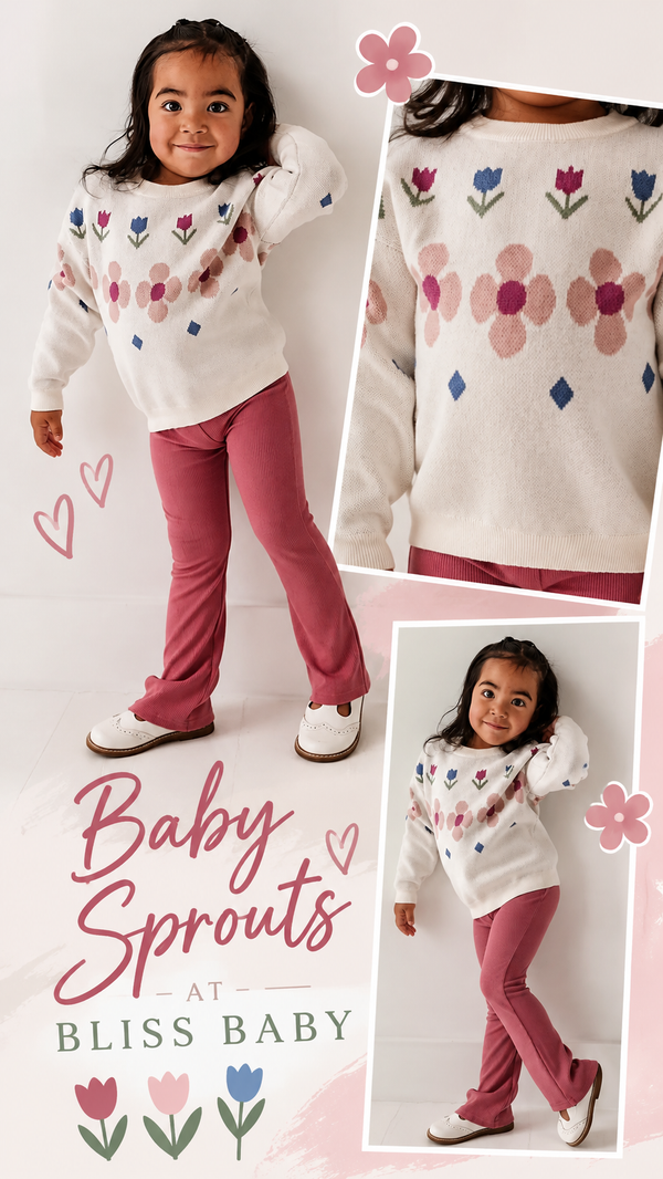 KNIT SWEATER -  Tulip Intarsia