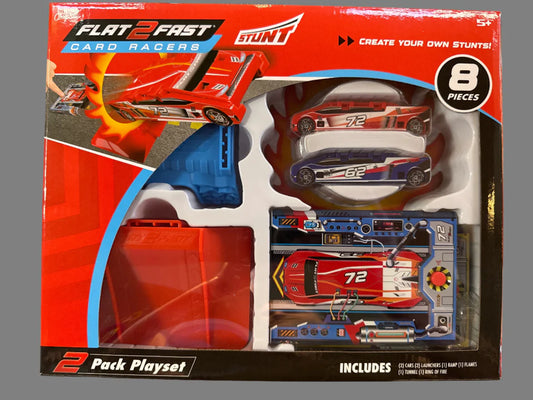 Flat 2 Fast Stunt Card Racers 2 Pack Playset