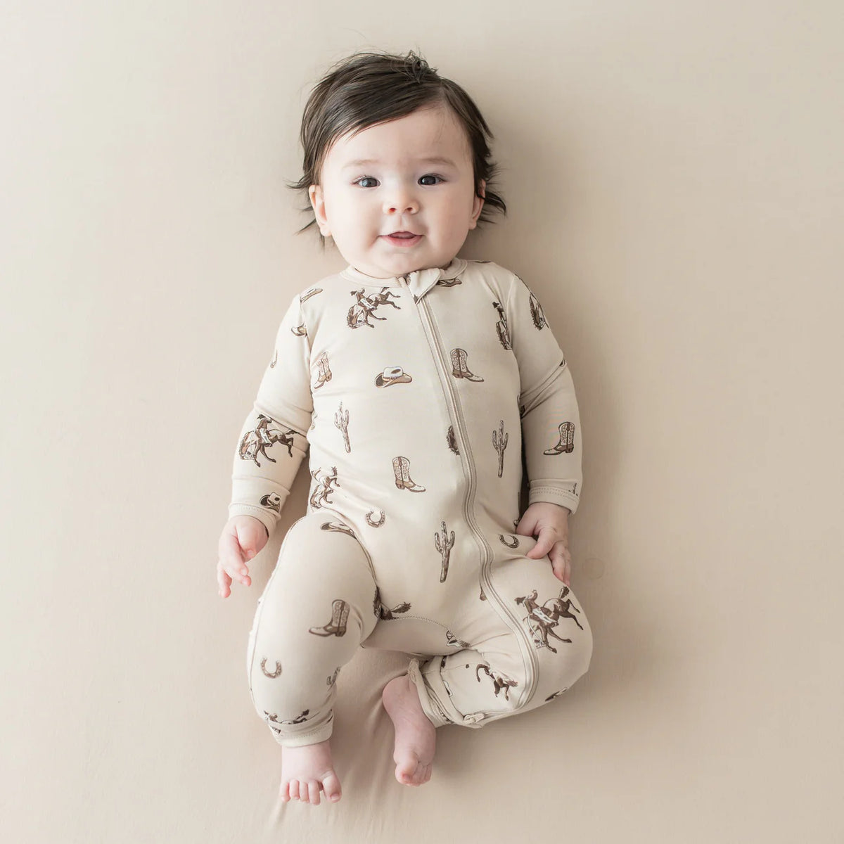 Zippered Romper in Classic Cowboy
