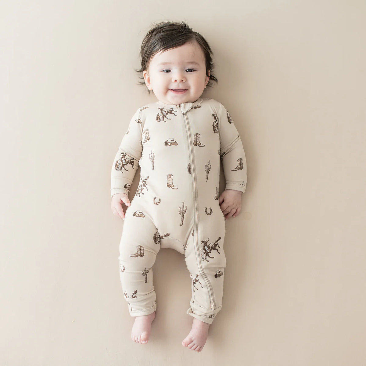 Zippered Romper in Classic Cowboy