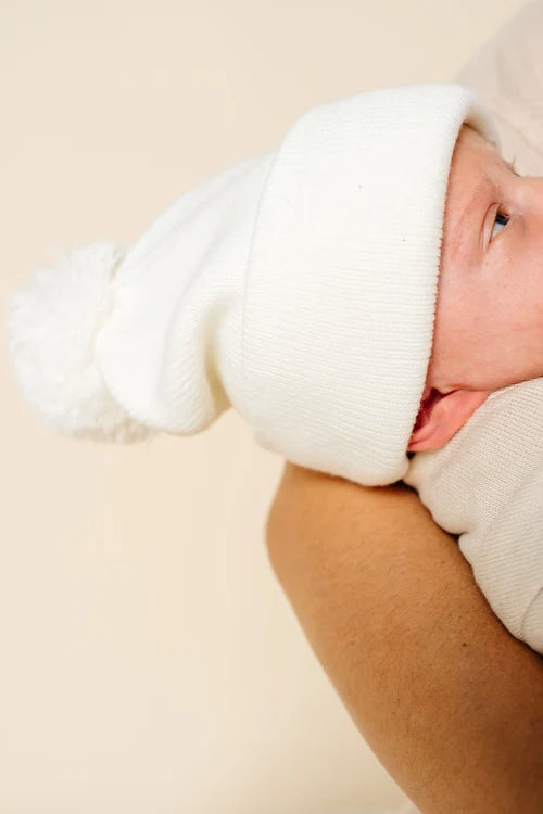Beanie with POM - Ivory