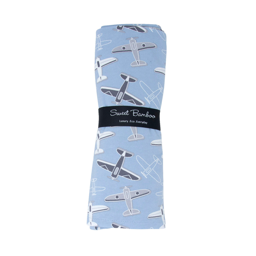 Oversized Swaddle - Blue Aircrafts