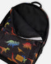 Kids Backpack Black Dino Multicolor Print
