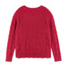 Kids (7-16) Cable Knit V-Neck Sweater | Red