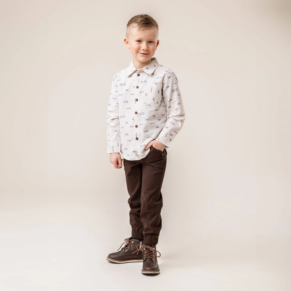 Brown Boys Joggers F2505-06-2