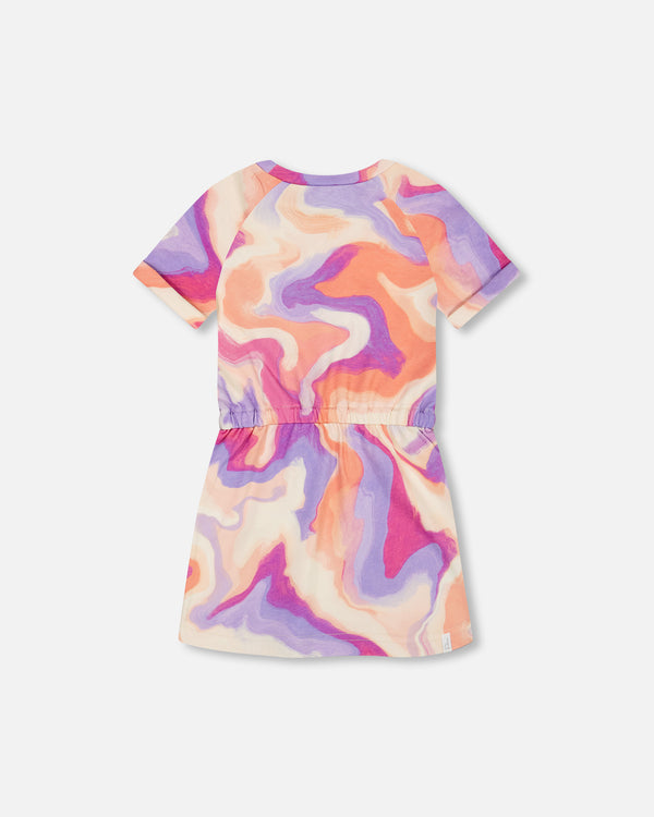 French Terry Dress Multico Swirl Print