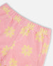 Terry Cloth Tank Top And Short Set Pink Printed Daisies
