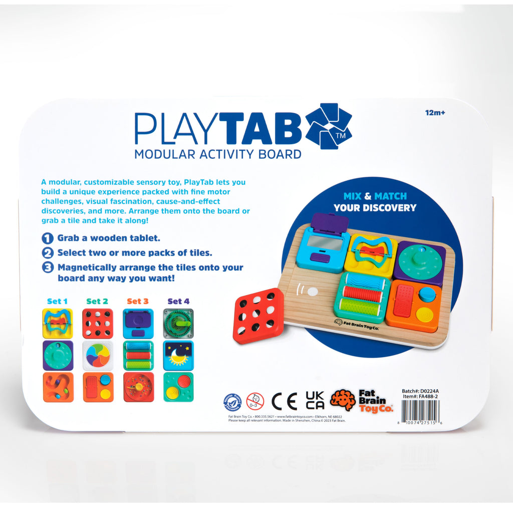 PlayTab - Modular, Sensory Activity Board for Babies and Toddlers