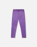 Shiny Stretch Leggings Purple