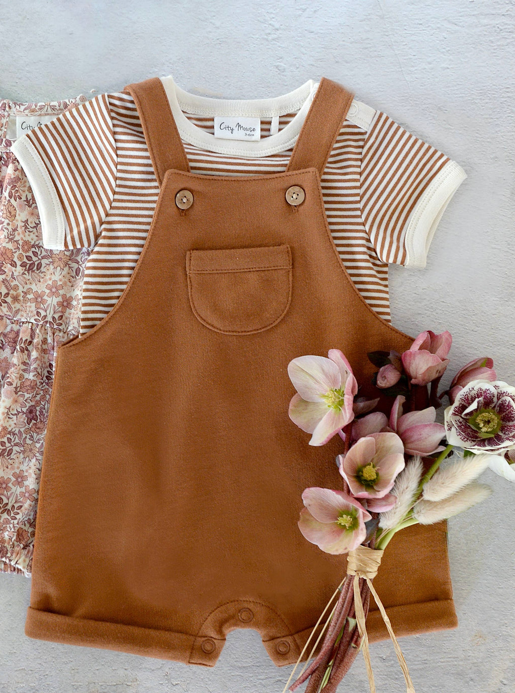Summer Shortie Overall Set -Toffee