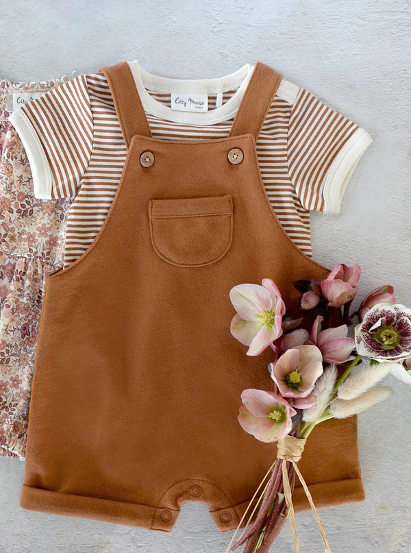 Summer Shortie Overall Set -Toffee