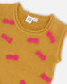 Knit Vest With Bows Golden Brown