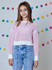 Pop Pink L/S TOP WINTER WHITE COMBO