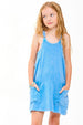 Relaxed Tank Dress with Inner Romper Lining - Blue